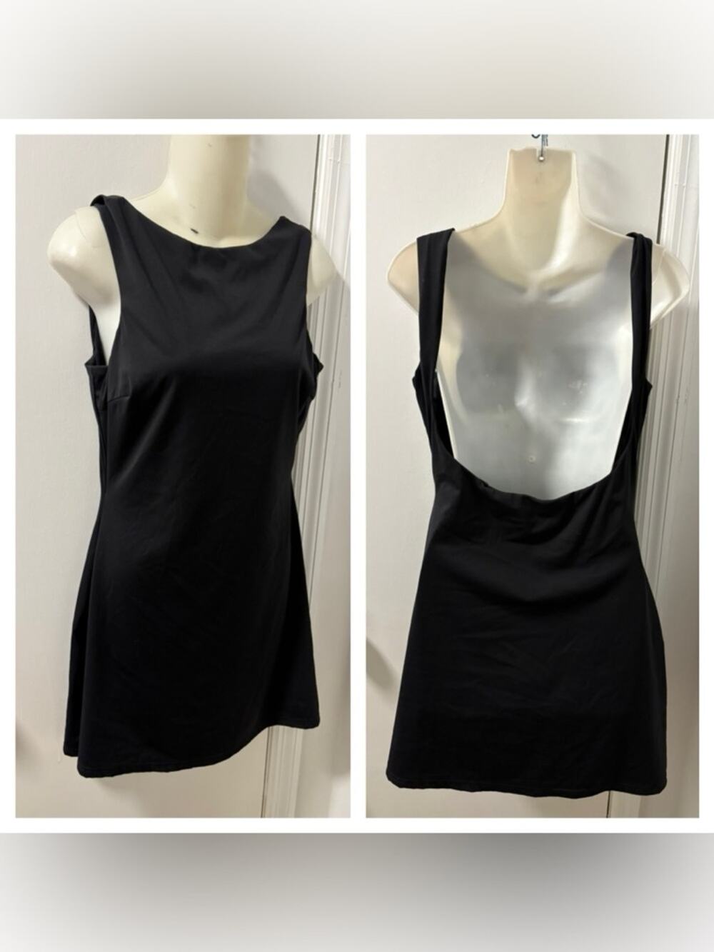 Isalis open back Pia Mini Dress in Black